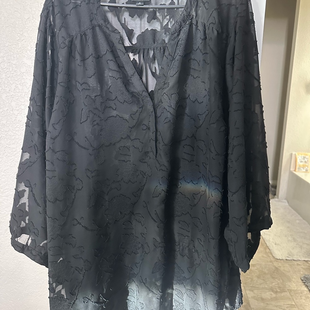 Chic Black Sheer Blouse